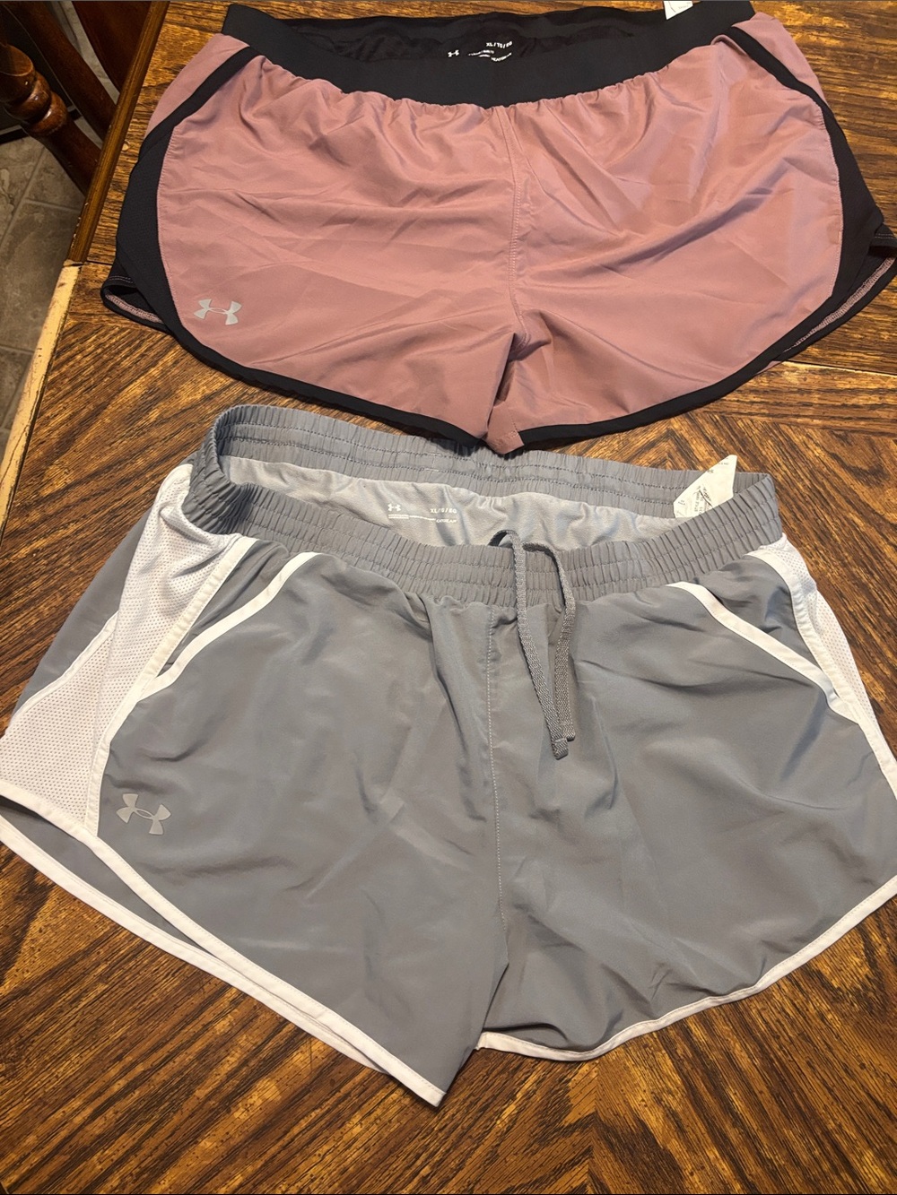 Under Armour Women's Two-Pack Athletic Shorts — Mauve & Light Gray